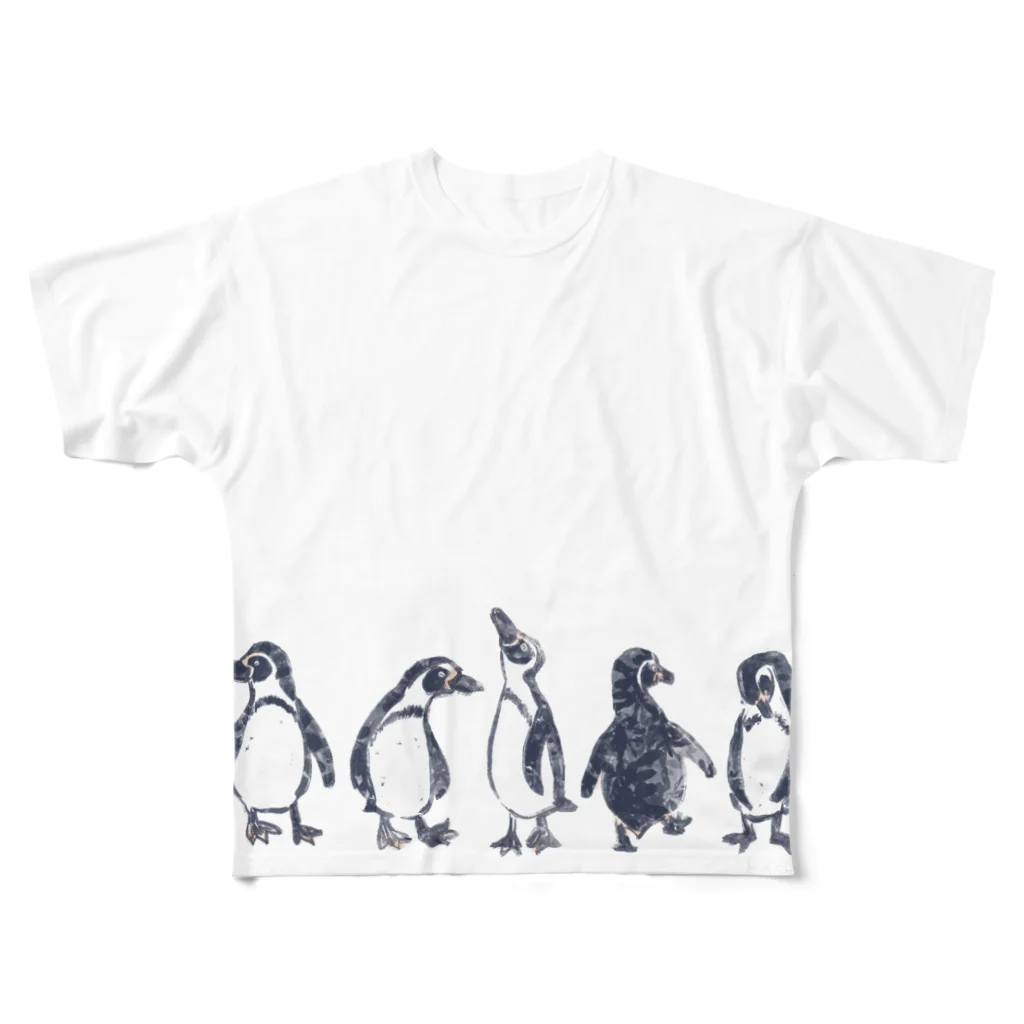 K.tskdのpenguin  dance フルグラフィックTシャツ