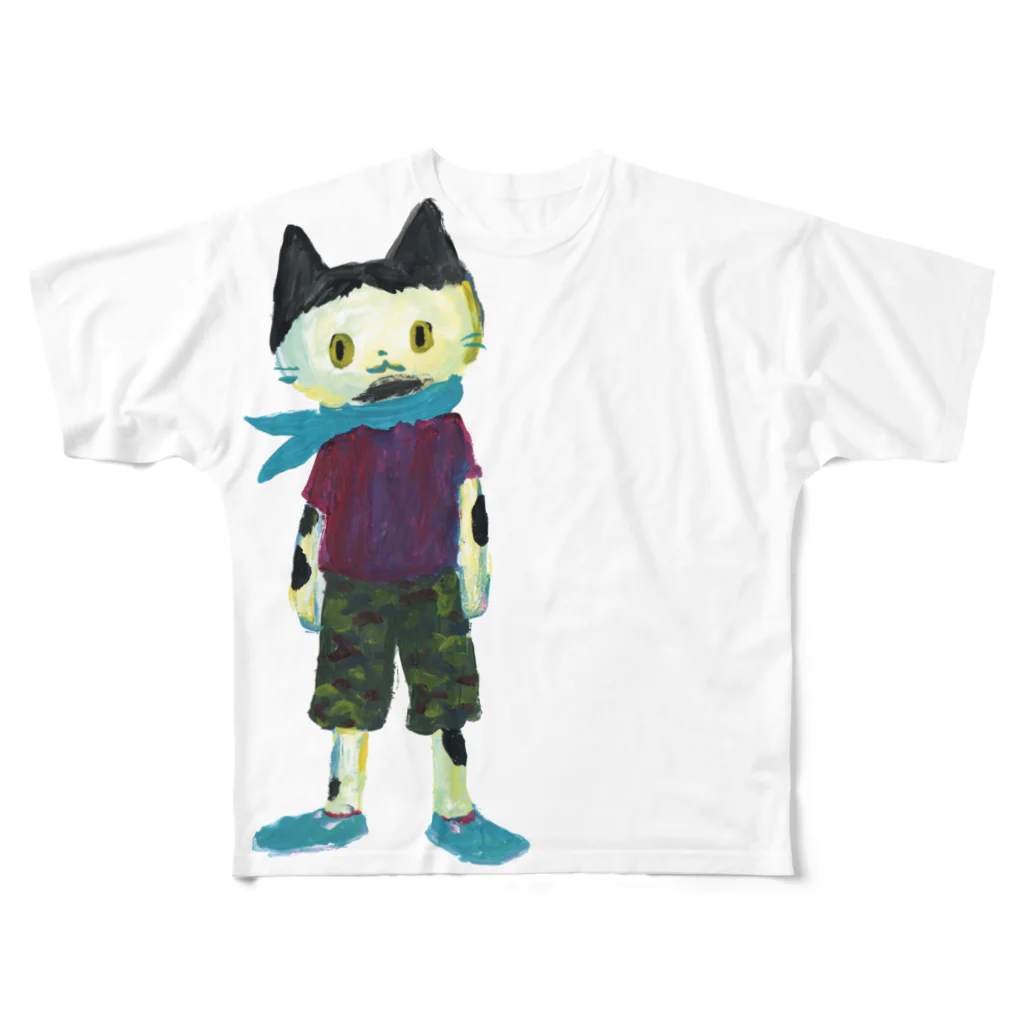 COULEUR PECOE（クルールペコ）のねこびとさん（コタロー） フルグラフィックTシャツ