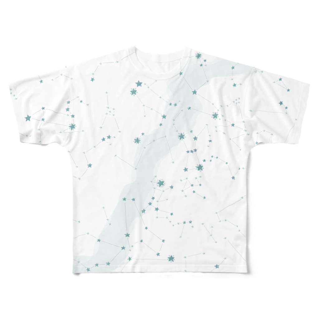ShikakuSankakuの星座の落書き　青 All-Over Print T-Shirt