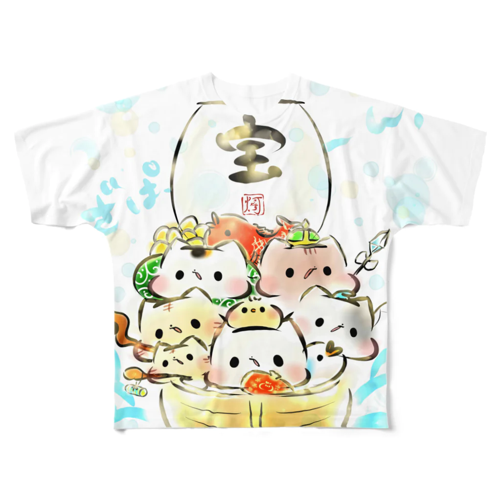 灯さかすの七福神ましまろうと仲間たち All-Over Print T-Shirt