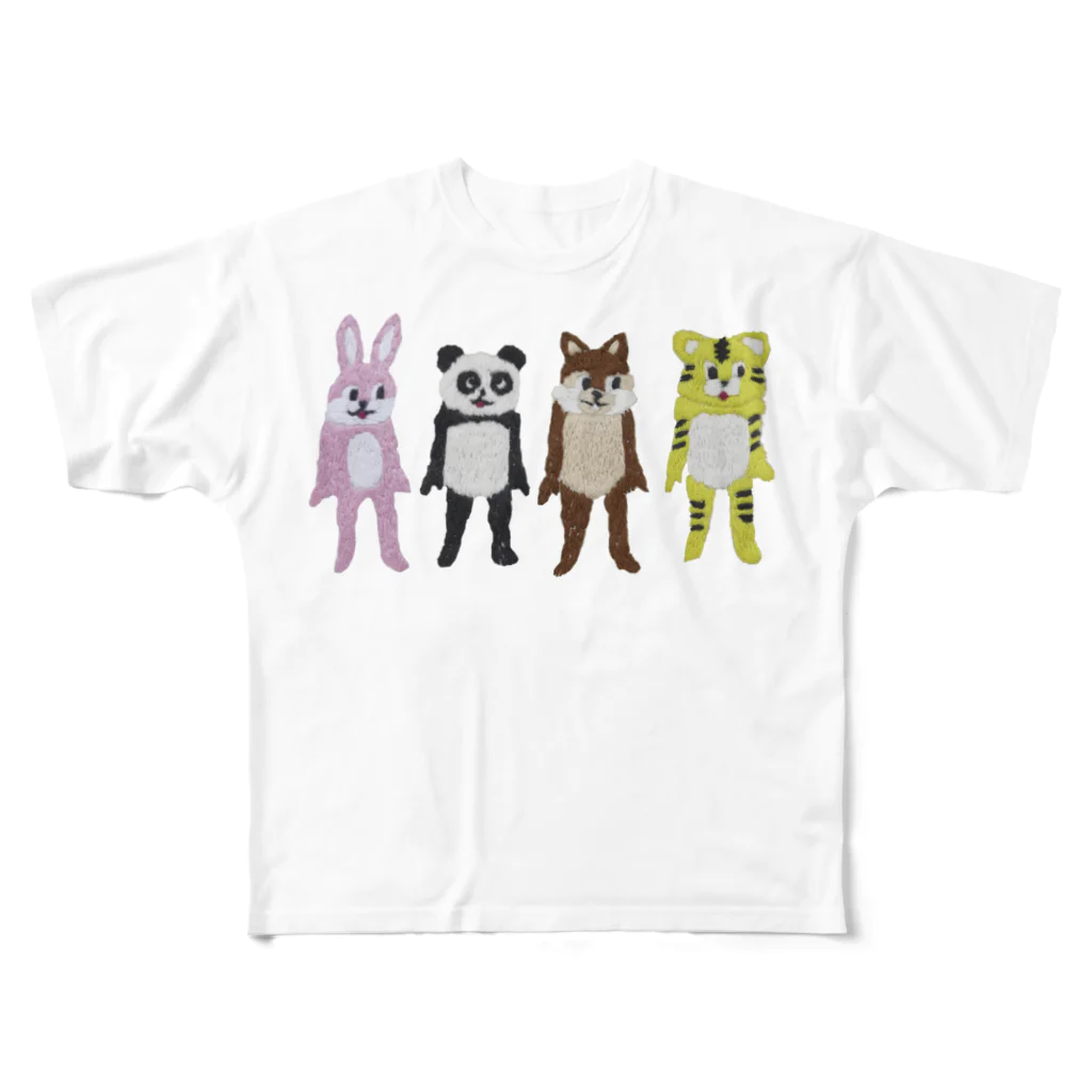 Panda factoryの着ぐるみたち All-Over Print T-Shirt