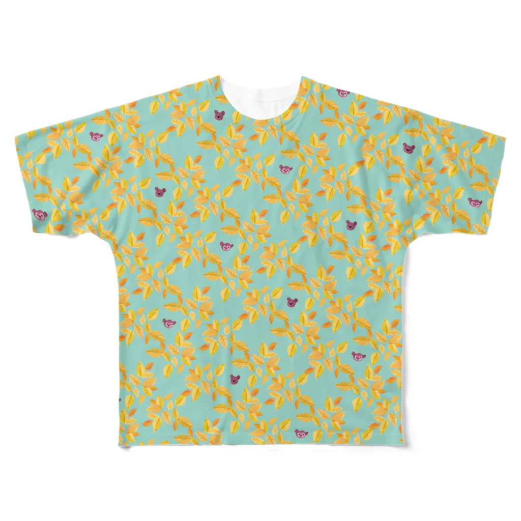 イラストレーター おおでゆかこのmint & bear - yellow フルグラフィックTシャツ