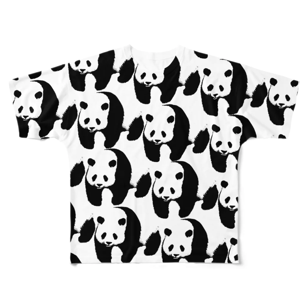 PANDA panda LIFE***のぞろぞろパンダ フルグラフィックTシャツ