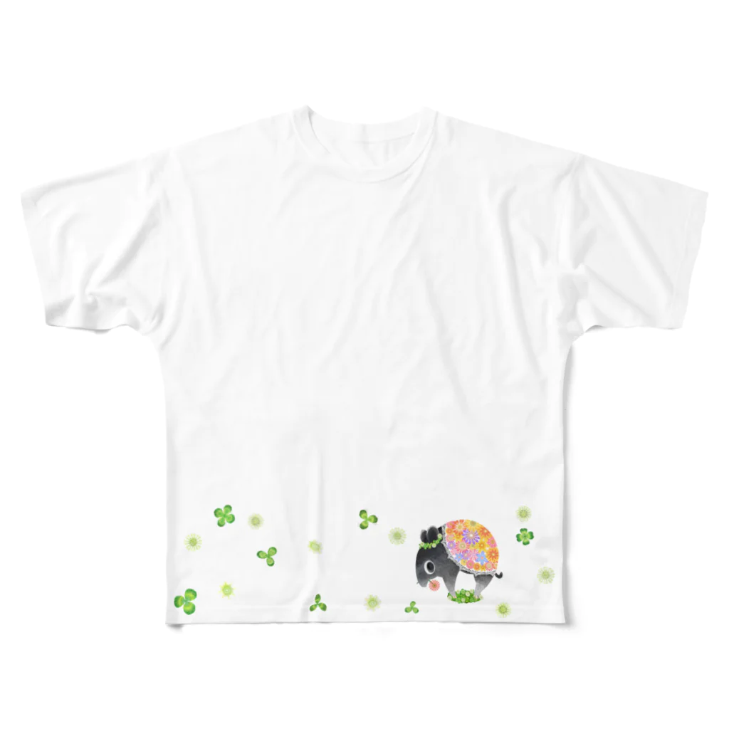 ハルノキ工房のはなくいバク(クローバー) All-Over Print T-Shirt