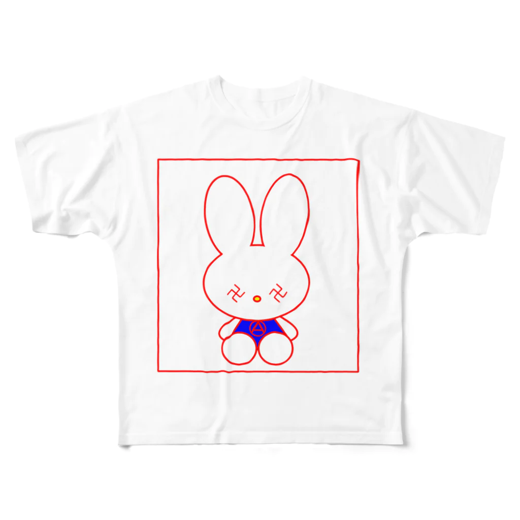 絶滅危惧種　suzuri 店のまんじちゃん All-Over Print T-Shirt