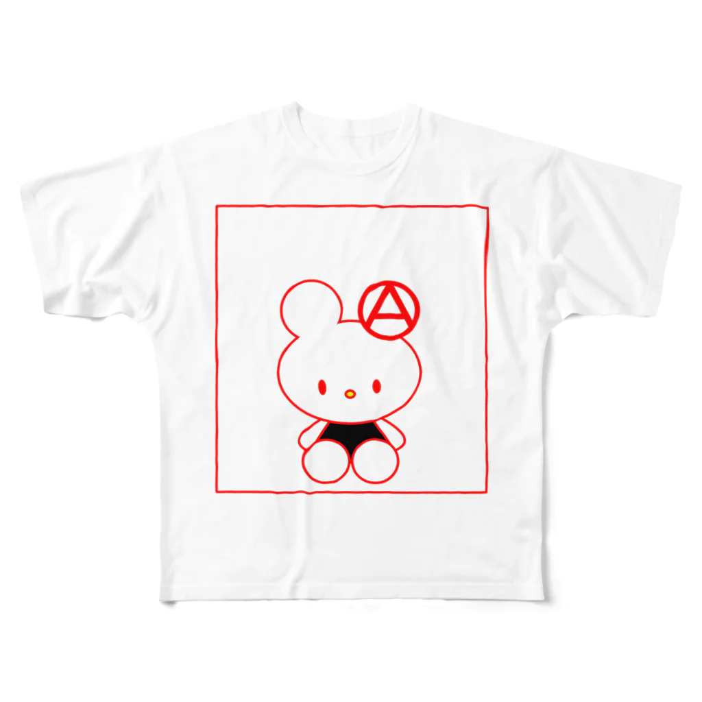 絶滅危惧種　suzuri 店のあなーきちゃん All-Over Print T-Shirt