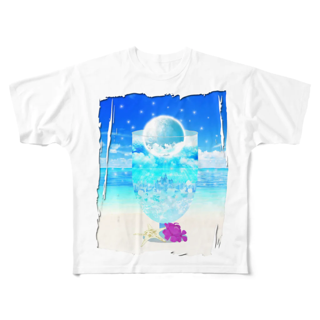 Yokokkoの店のMoon Soda All-Over Print T-Shirt