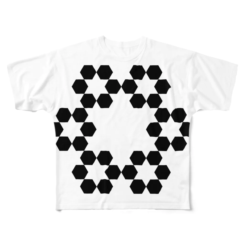 FRACTAL / フラクタルのFractal Cantor Snowflake フルグラフィックTシャツ