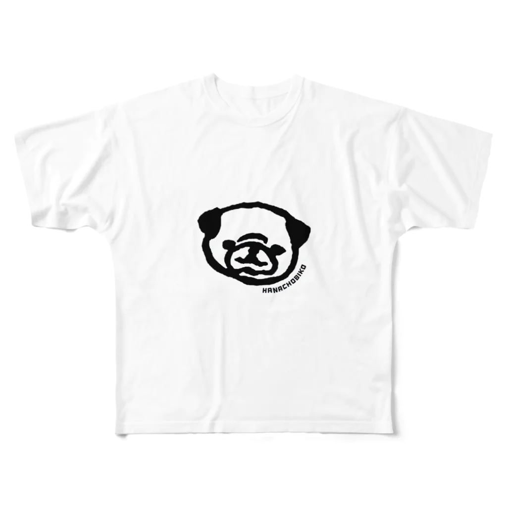 hanachobikoの最上級のゆるさを持つパグ All-Over Print T-Shirt