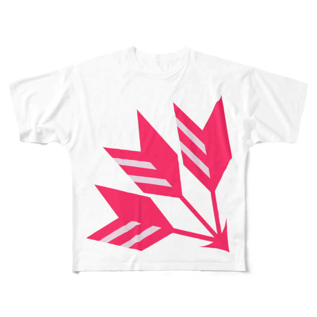 方言屋のやっさんの広島弁ライブグッズ風三本の矢Tシャツ【ホワイト】 All-Over Print T-Shirt