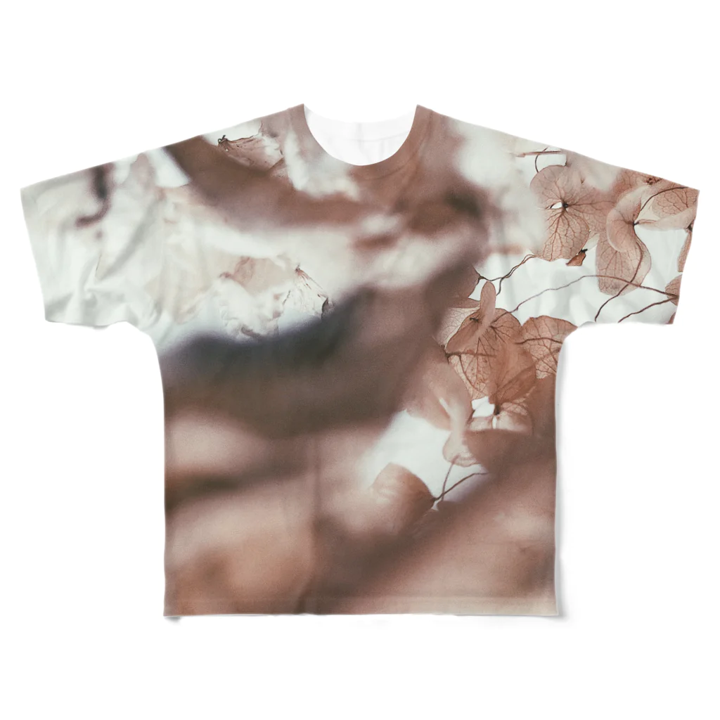 yanagiの枯紫陽花 ヨコ フルグラフィックTシャツ