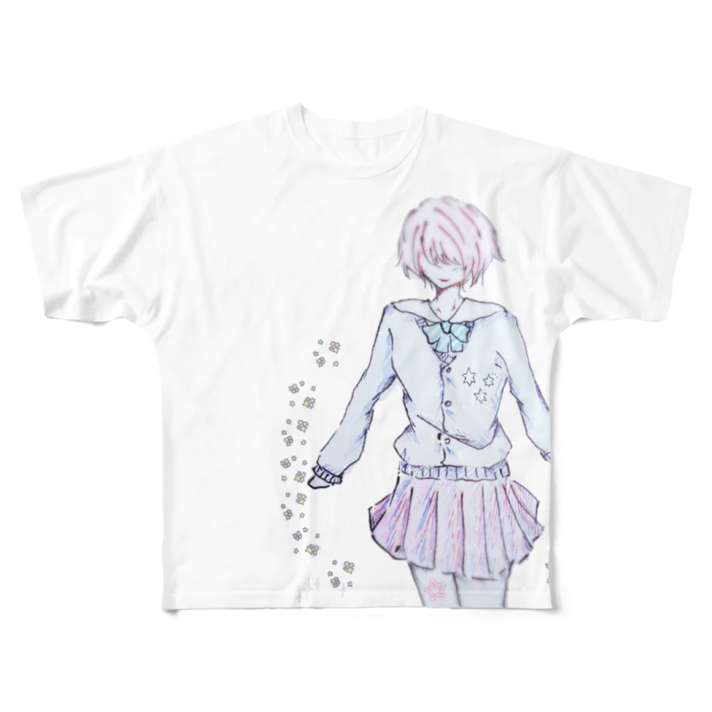 rizakuraのじょしこうせい フルグラフィックTシャツ