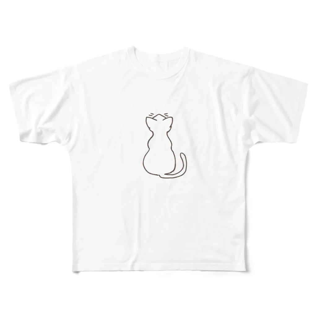 せきね まりのの人間をみまもるねこ(元気をあげる！ All-Over Print T-Shirt