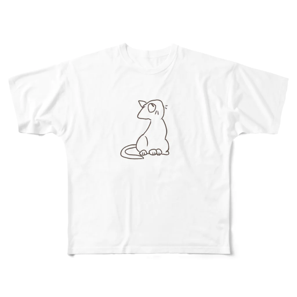 せきね まりのの人間をみまもるねこ(hello All-Over Print T-Shirt