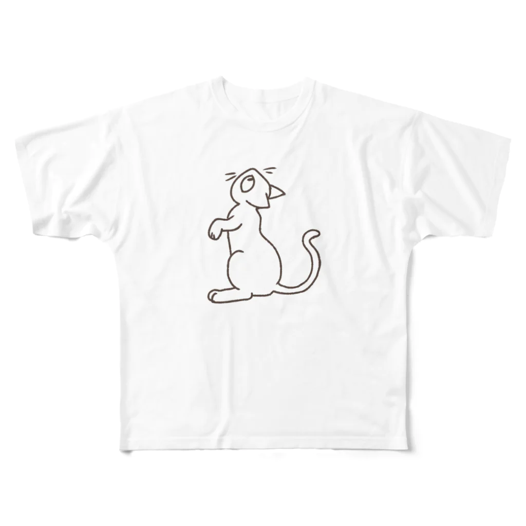 せきね まりのの人間をみまもるねこ(やっほー！ All-Over Print T-Shirt