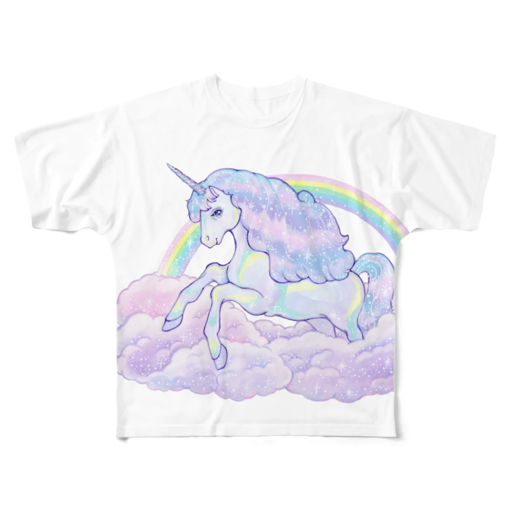 DreamLandのおすすめ☆Rainbow Unicorn .☆*+.:+  10 All-Over Print T-Shirt