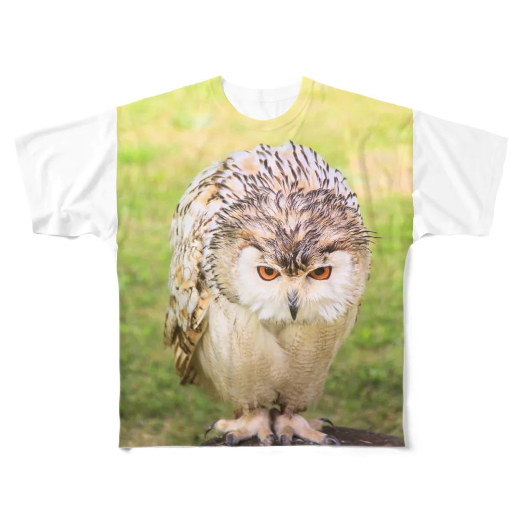 ともの猛禽類 フクロウ All-Over Print T-Shirt