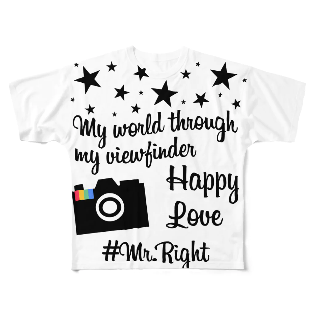 Mr.Rightの#ハッシュタグ　インスタグラム風 フルグラフィックTシャツ