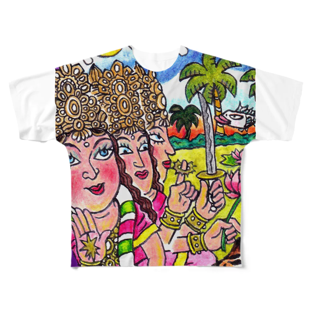 アサミカヨコの陰陽女神 All-Over Print T-Shirt