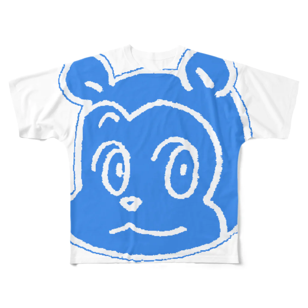 川村マユ見の熊Ｔシャツ（青） フルグラフィックTシャツ
