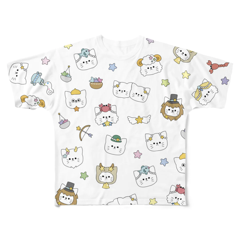 もにゃの星座にゃんこ フルグラフィックTシャツ