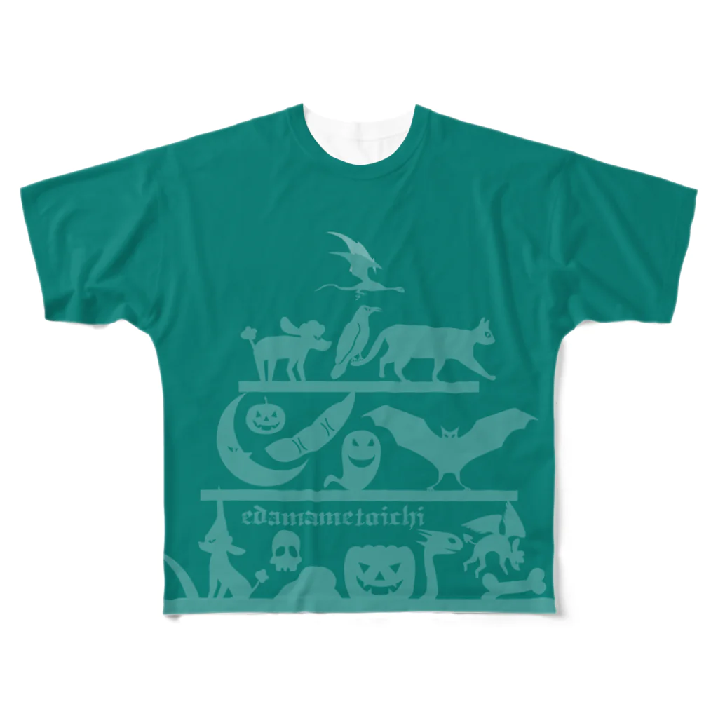 エダマメトイチのハロウィン2 ピーコック Sサイズ用 両面 All-Over Print T-Shirt