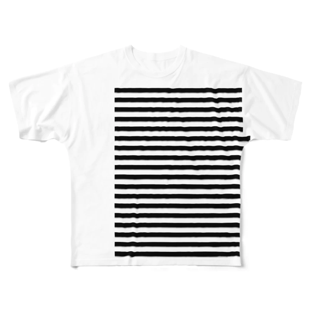 MSK STUDIOのCropping Border T / Black-Gray フルグラフィックTシャツ