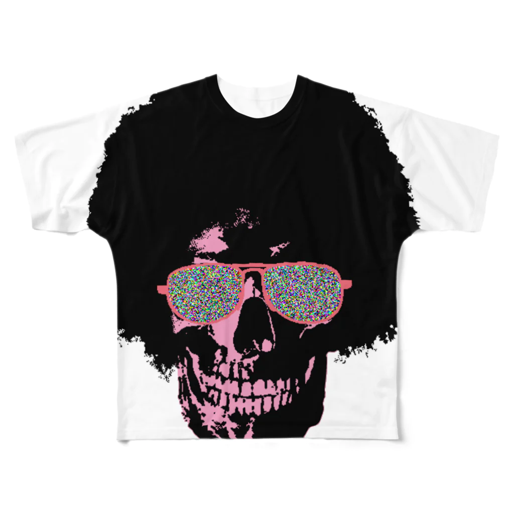 MackToons A.K.A カキ天のFunky Skull!!!! フルグラフィックTシャツ