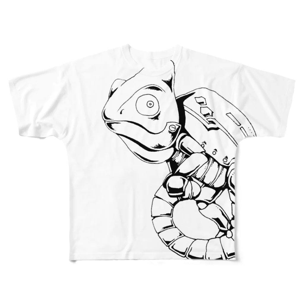 RinA0358slのmechanic chameleon フルグラフィックTシャツ