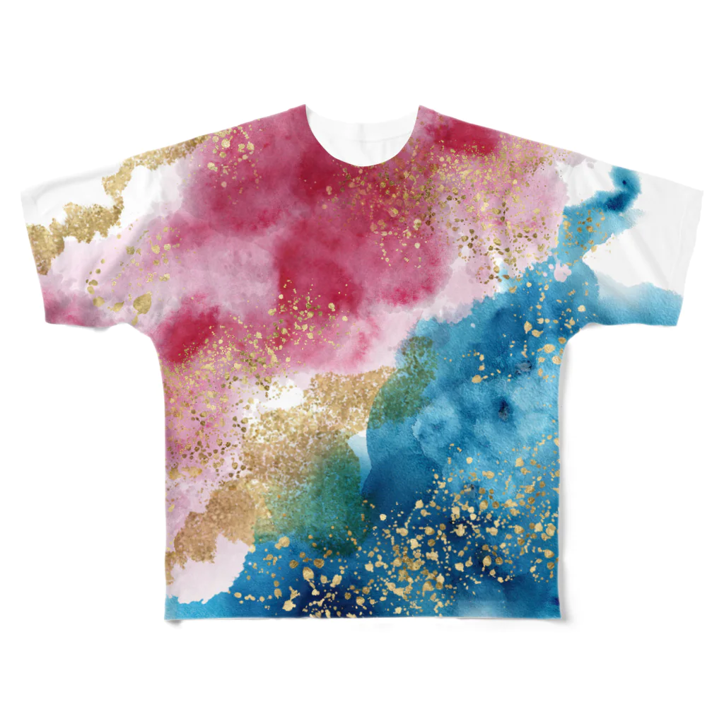 SANKAKU DESIGN STOREの永遠に交わらない二人。 All-Over Print T-Shirt