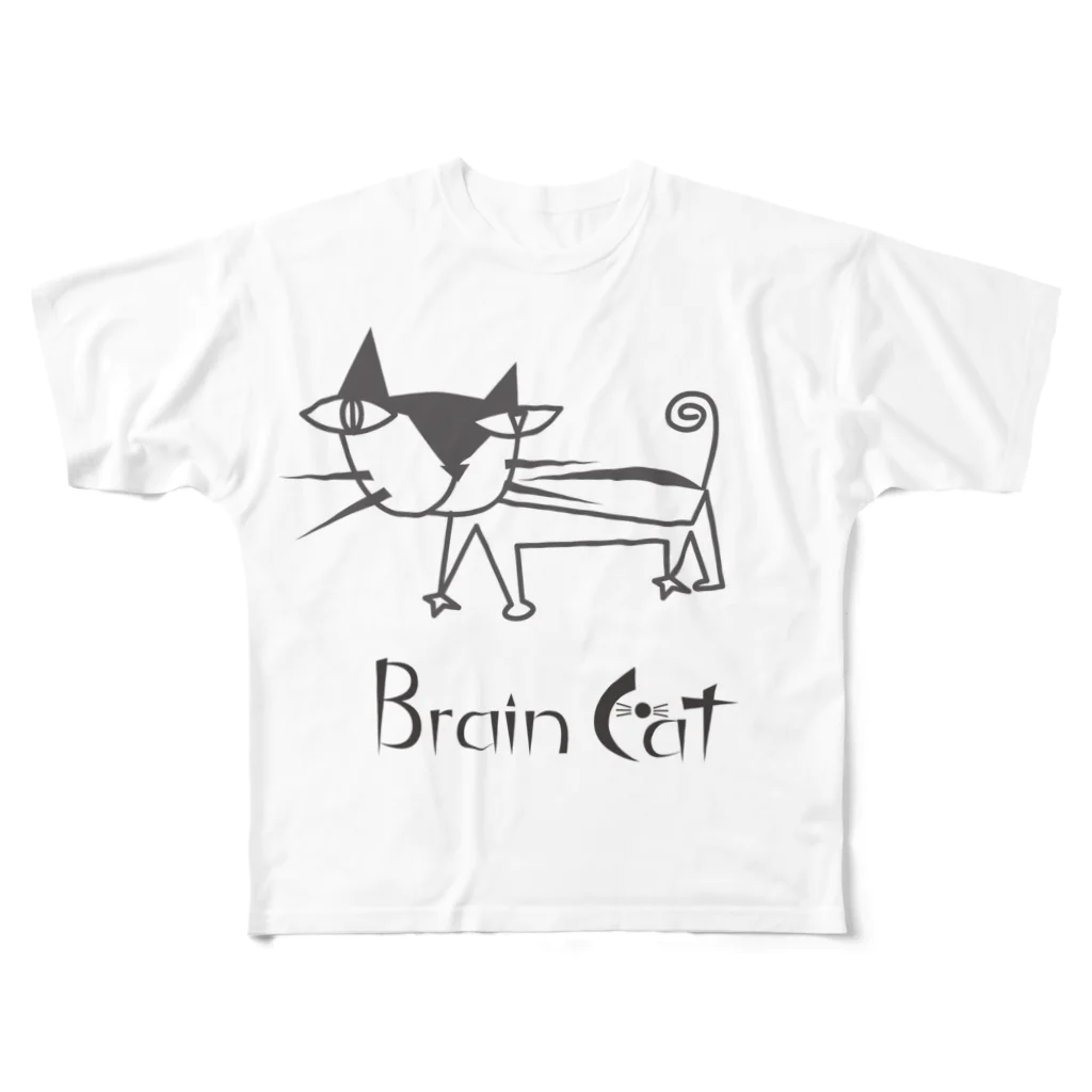 keechのしなやかな猫 フルグラフィックTシャツ