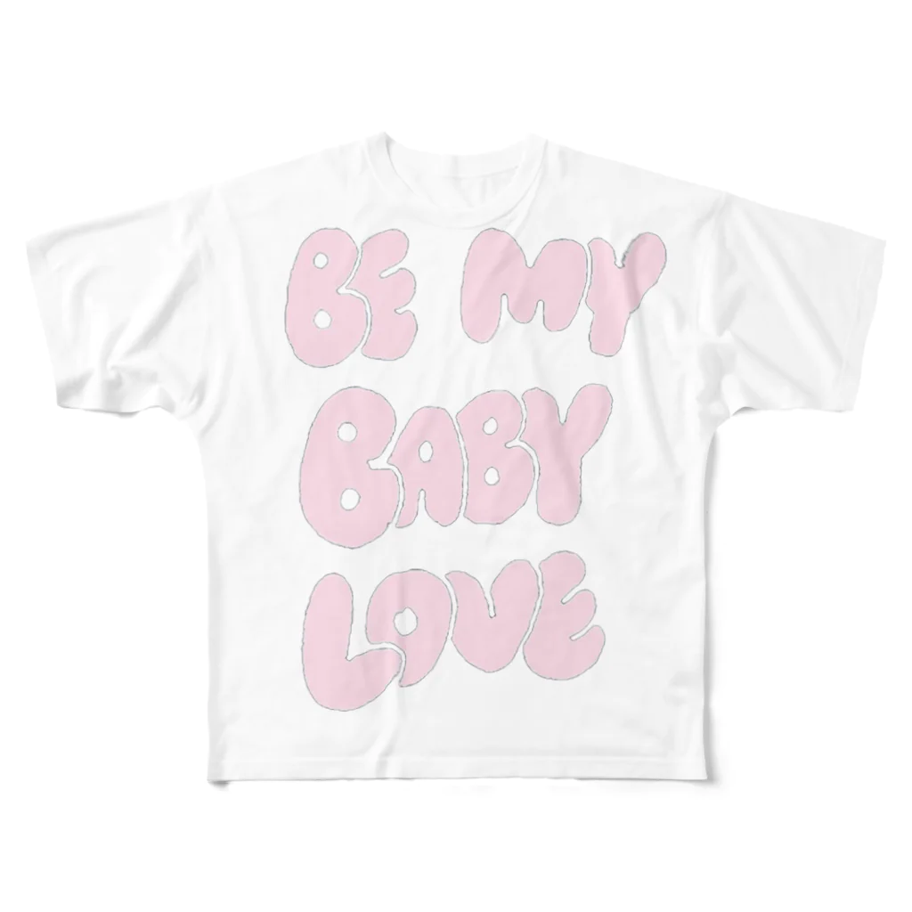 onikawa_babyの鬼可愛英文字のBe My Baby All-Over Print T-Shirt