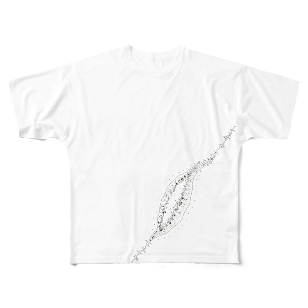 百鬼夜行絵巻の切孔(裏) All-Over Print T-Shirt