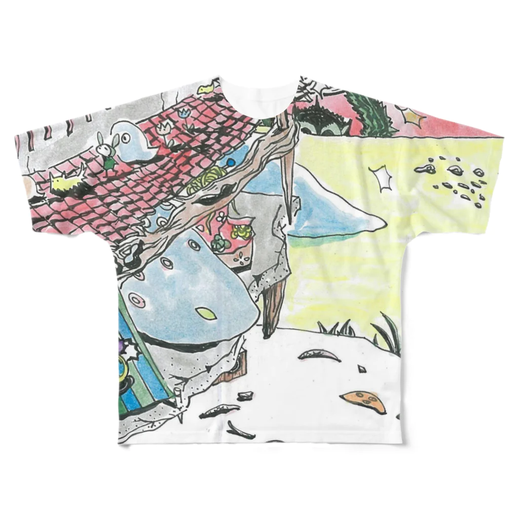 小野寺製作所二号店の鮫 フルグラフィックTシャツ