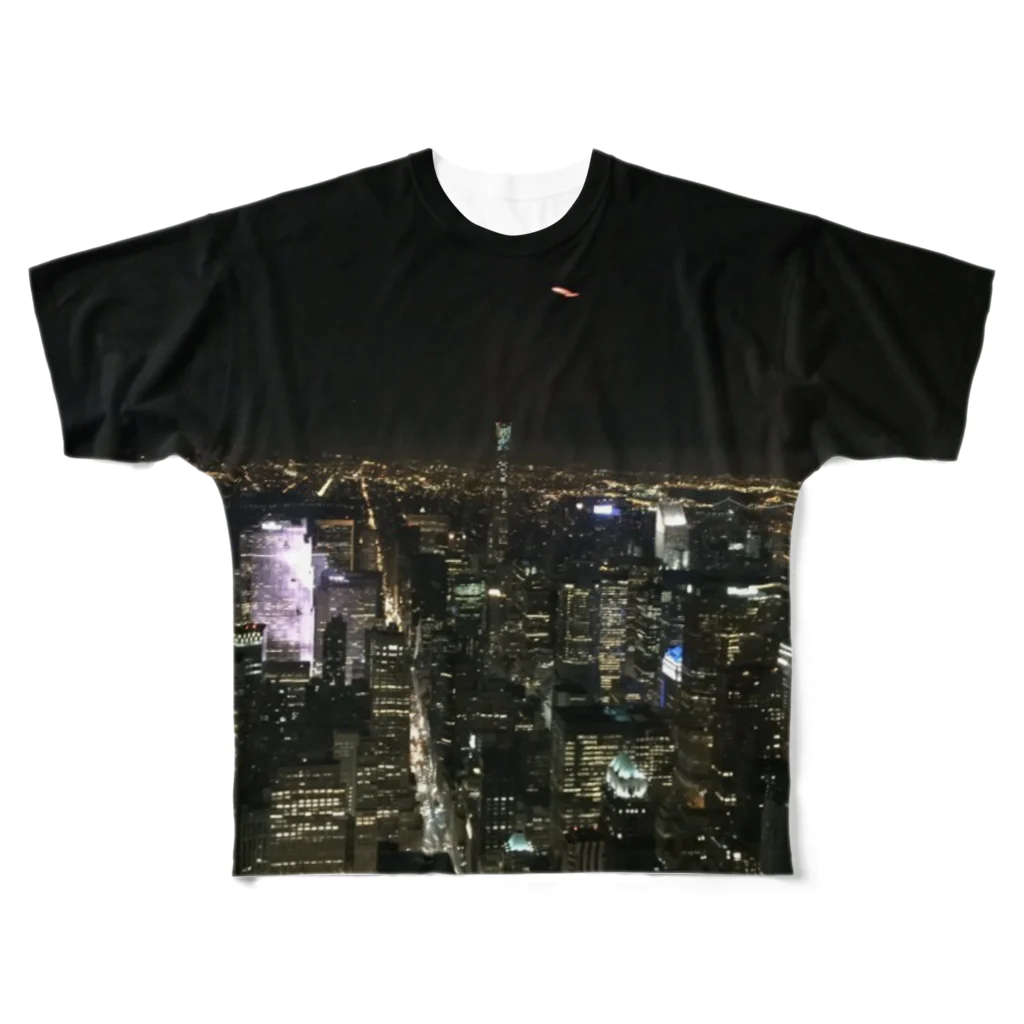 ニューヨークのニューヨーク夜景 フルグラフィックTシャツ