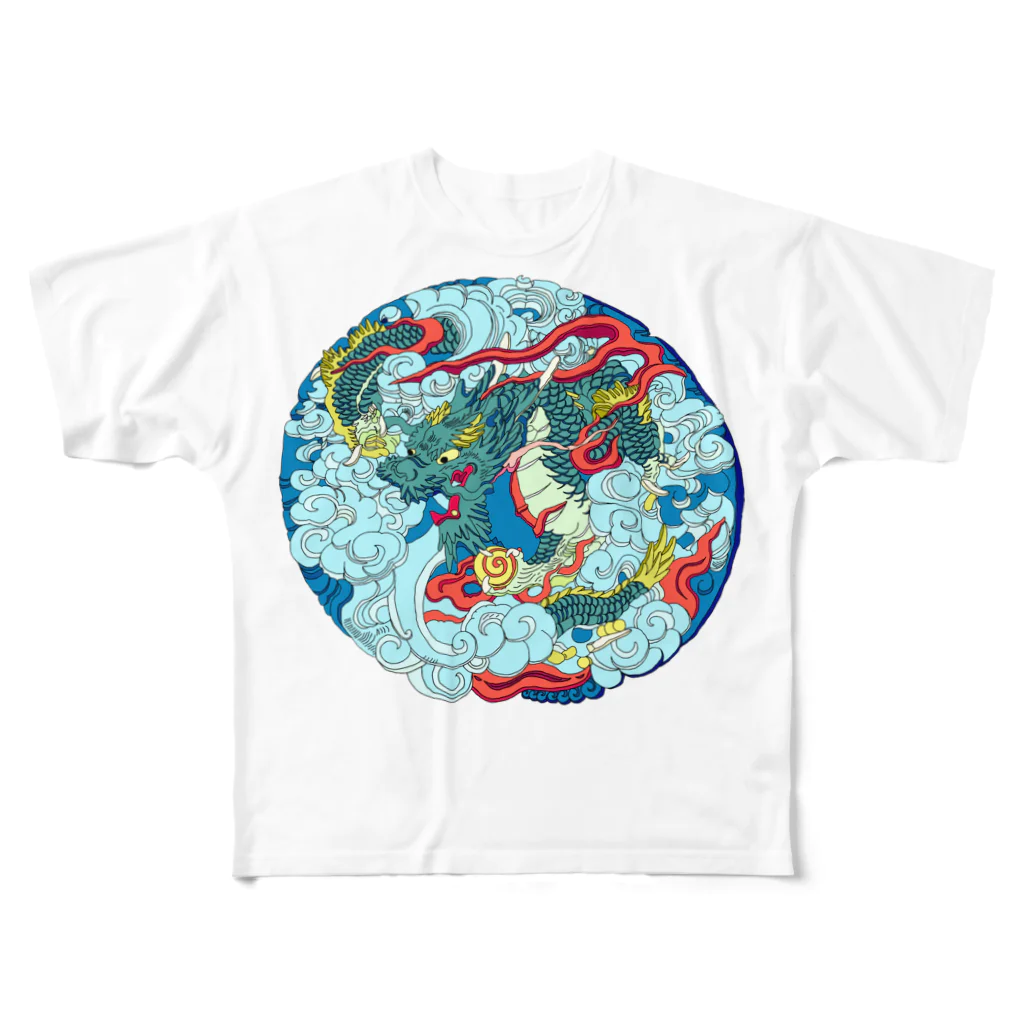 らぴの堂の浅草雷門の龍 All-Over Print T-Shirt