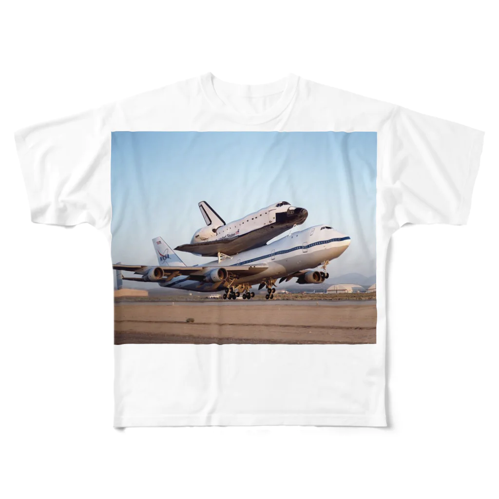 AAAstarsのスペースシャトル＆ボーイング747改 フルグラフィックTシャツ