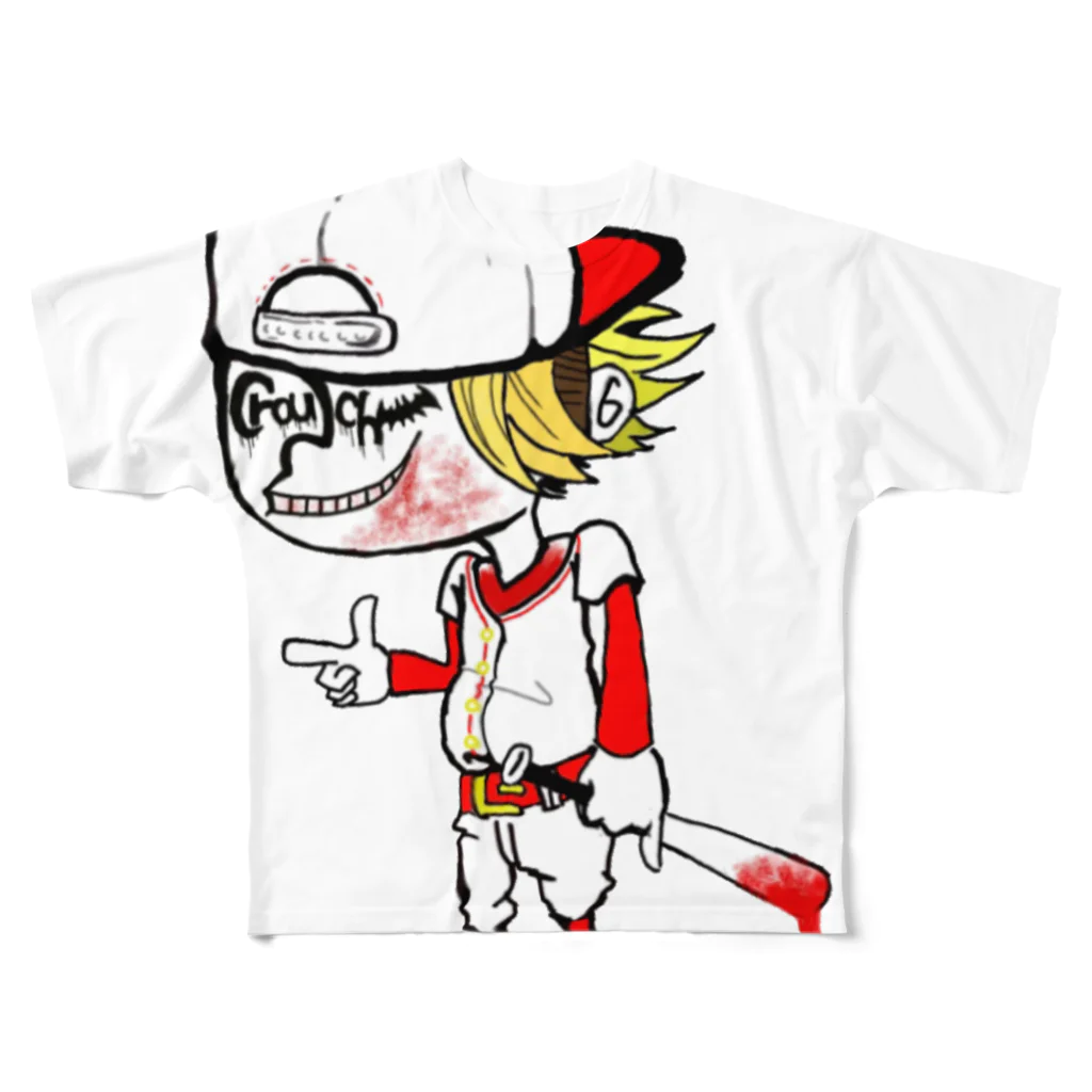 Crouchの#X4 Crouch フランクTシャツ All-Over Print T-Shirt