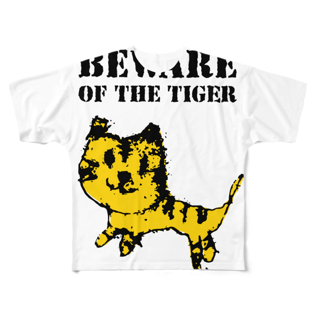 アヒルカフェのBEWARE OF THE TIGER フルグラフィックTシャツ