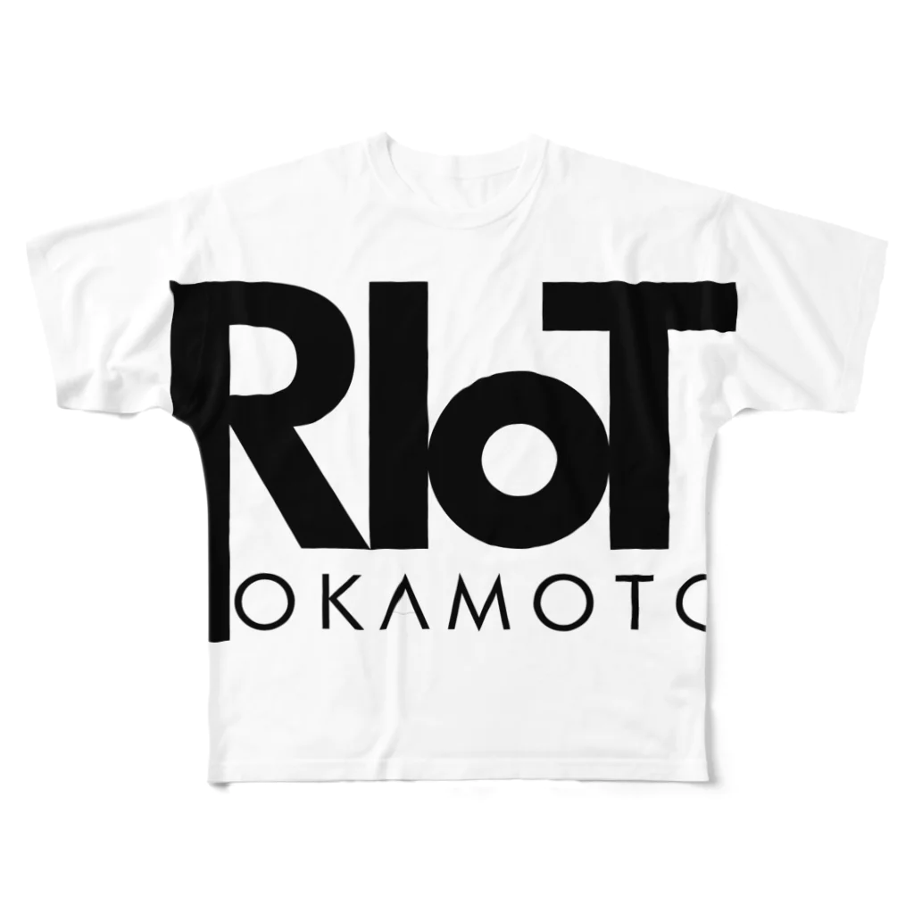 Riot岡本公式ストアのアーティストロゴグッズ フルグラフィックTシャツ