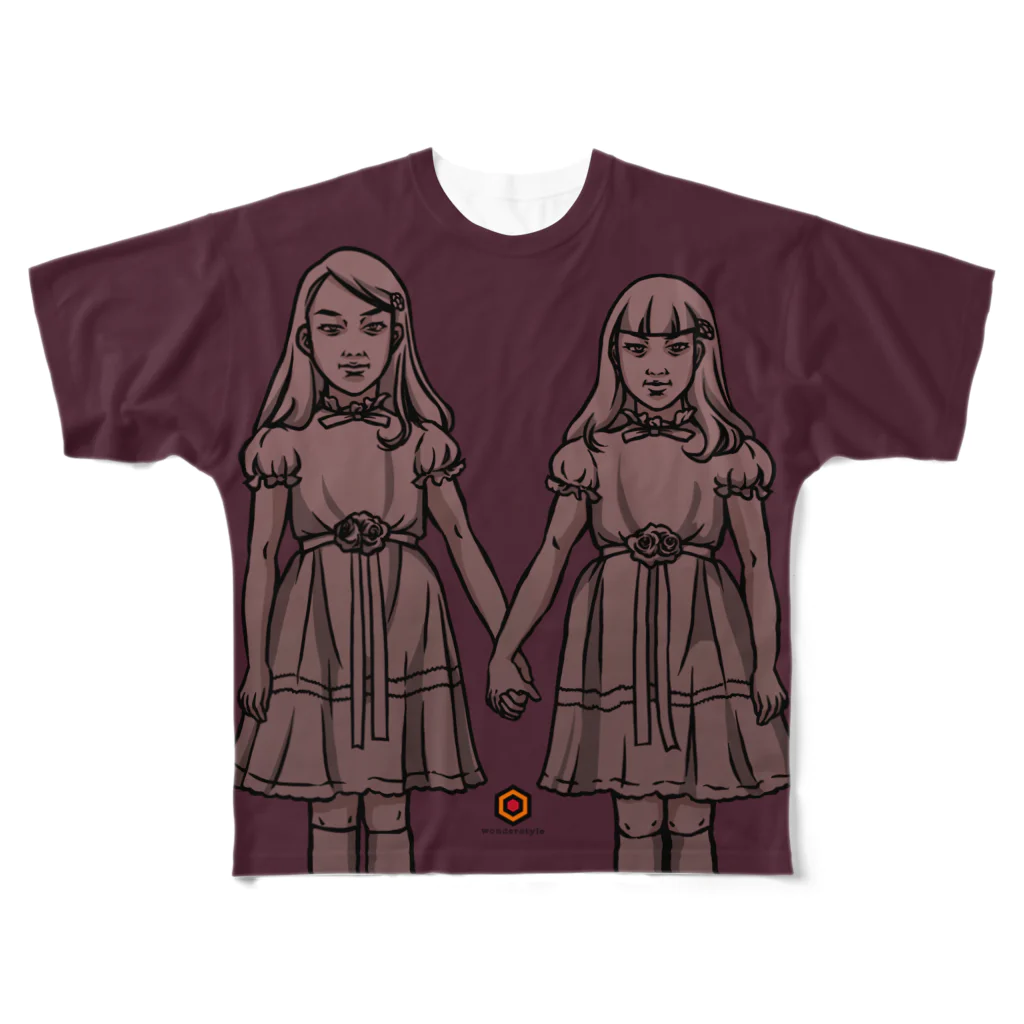 平●均のghost sisters フルグラフィックTシャツ