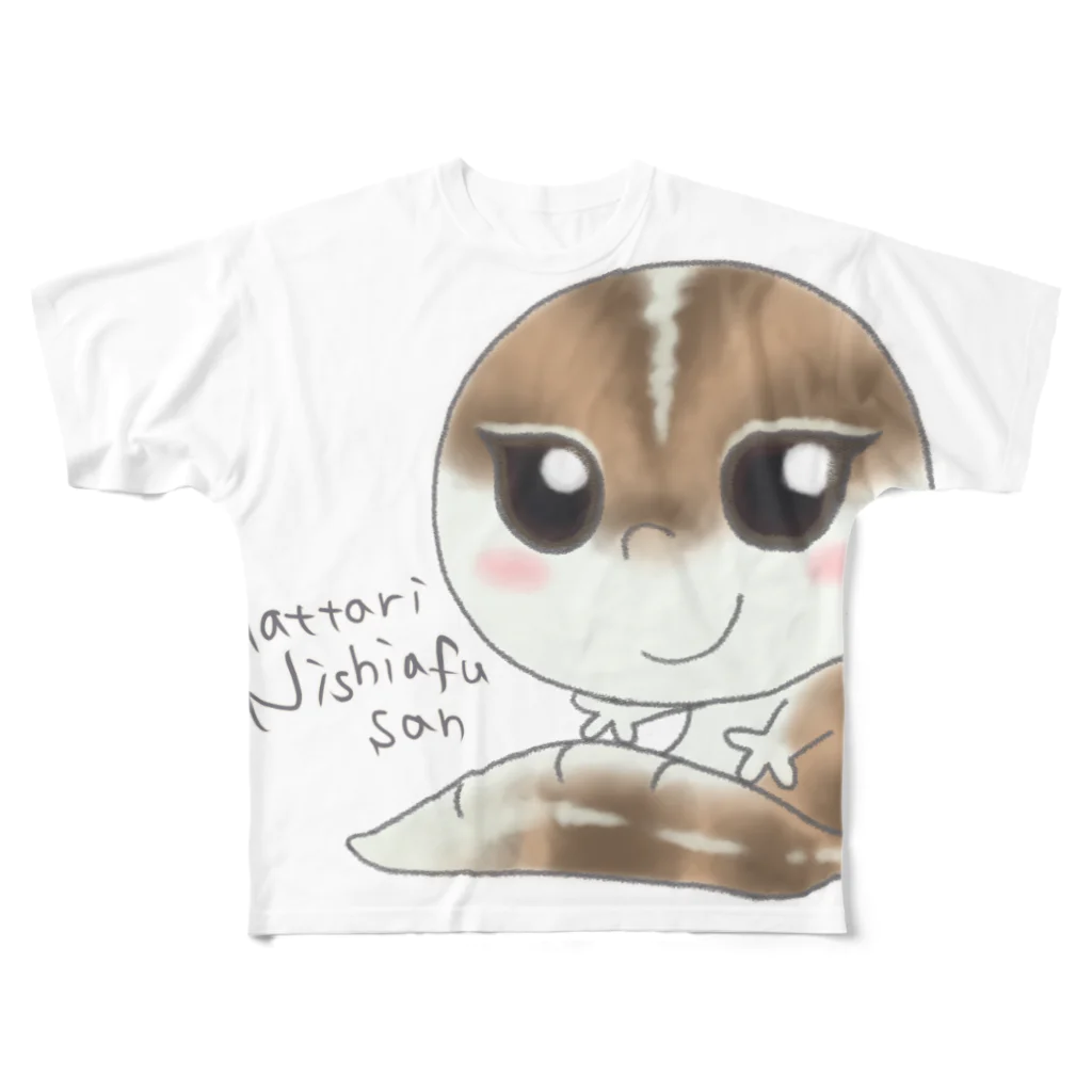 Zipply × Hachucliのまったりニシアフさん All-Over Print T-Shirt