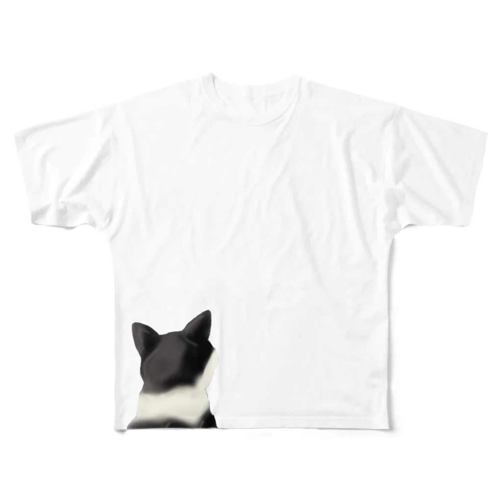 おとぼけ姉さんSHOPの鉢割れ猫のしっぽ(両面) All-Over Print T-Shirt