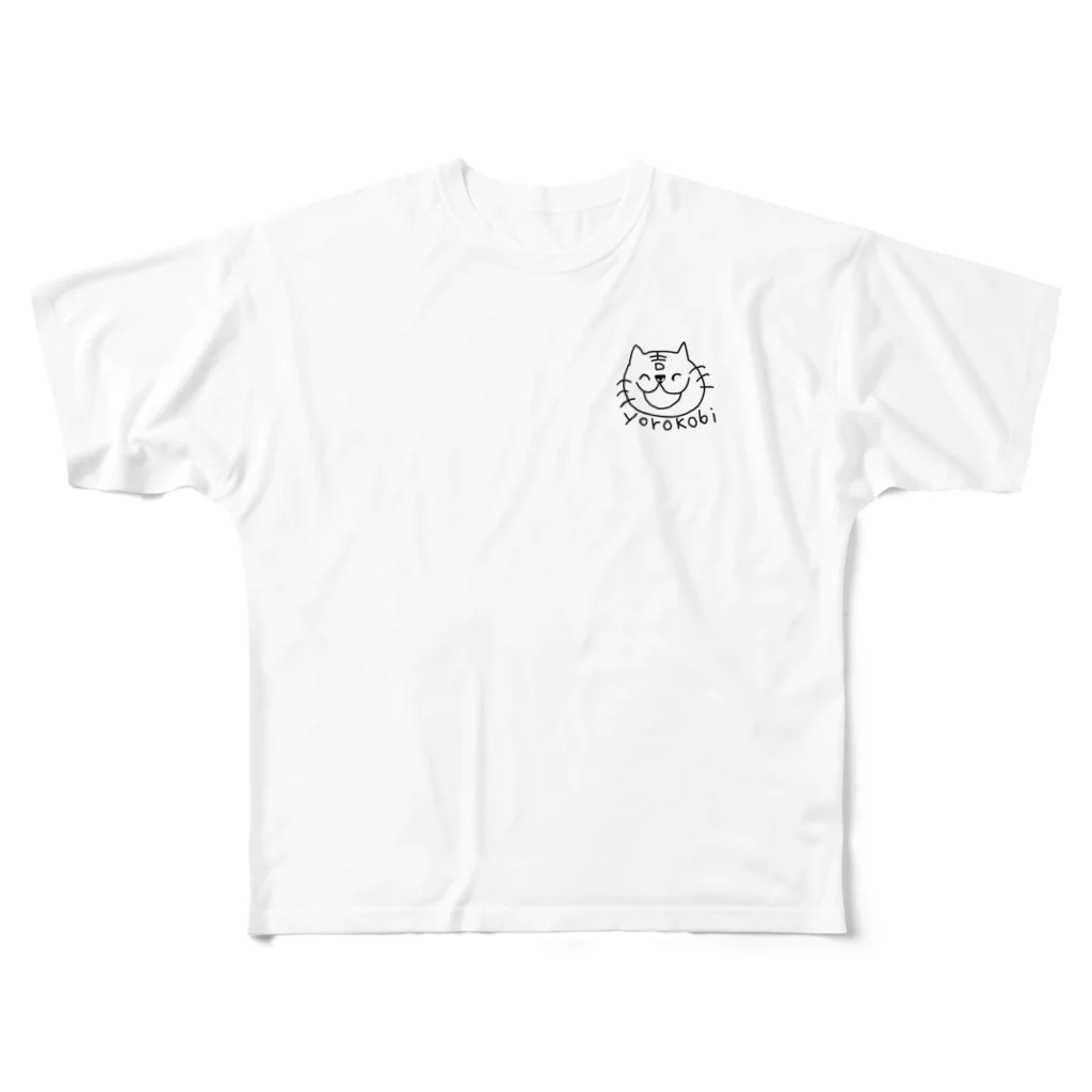 yorokobiのyorokobi猫さん フルグラフィックTシャツ