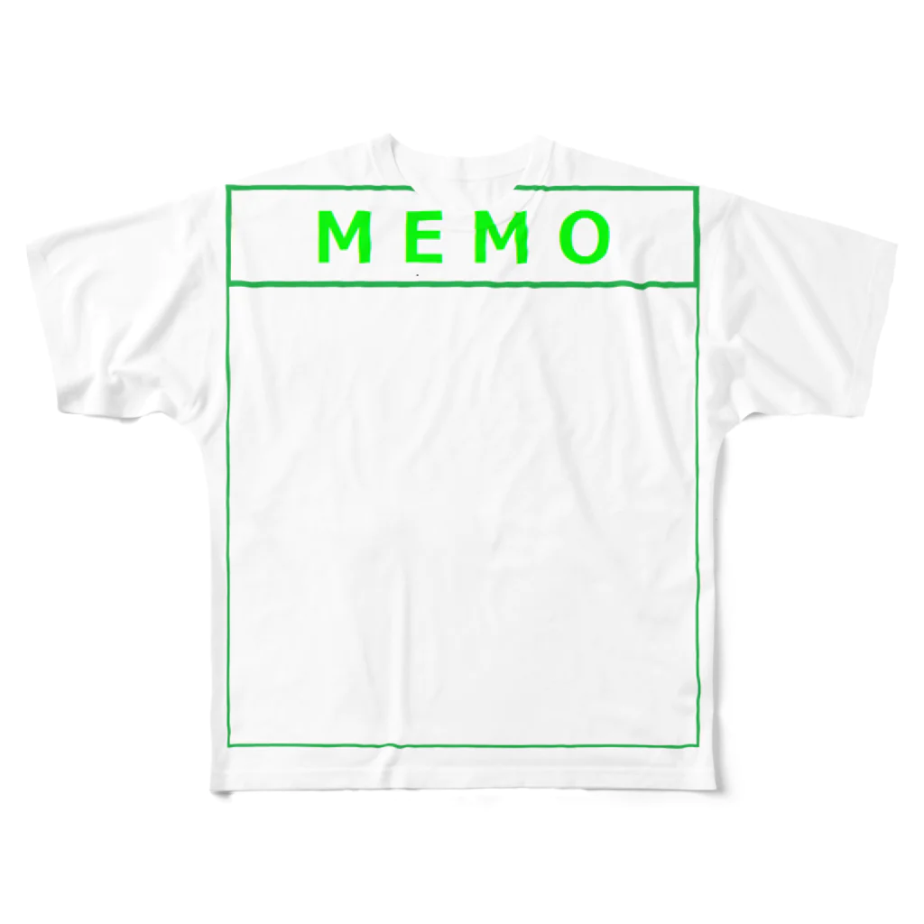 TUKEのいつでもＭＥＭＯ フルグラフィックTシャツ