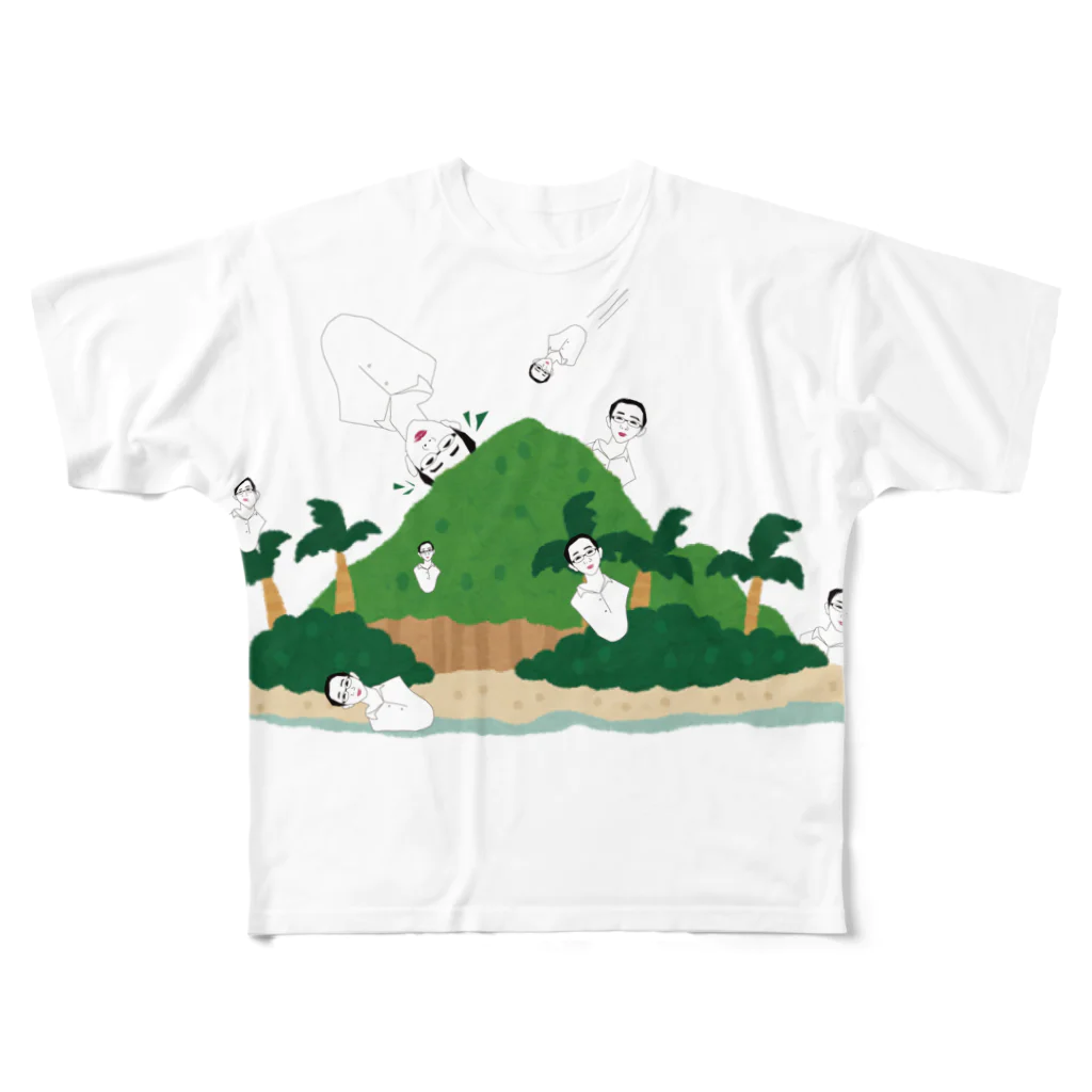 ジャンプ力に定評のある前田のイケハヤランド All-Over Print T-Shirt