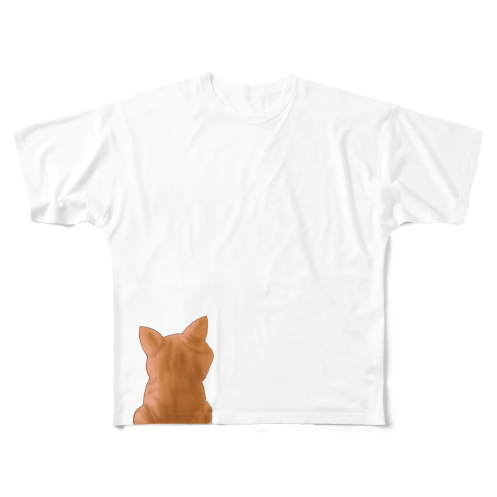 おとぼけ姉さんSHOPの愛猫のしっぽ All-Over Print T-Shirt