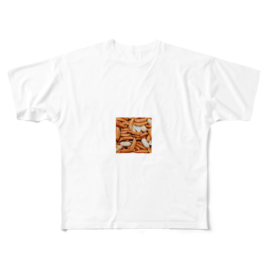 tomatogaeruの柿ピー フルグラフィックTシャツ