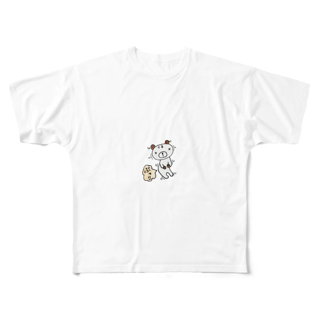 手描きLINEスタンプ エージェイの毒舌クマのくんまちゃん フルグラフィックTシャツ