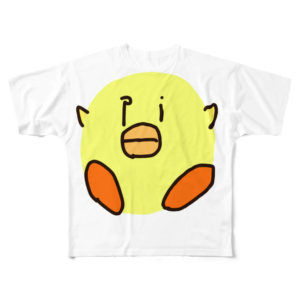 ぴよの小屋のピヨピヨちゃん フルグラフィックTシャツ